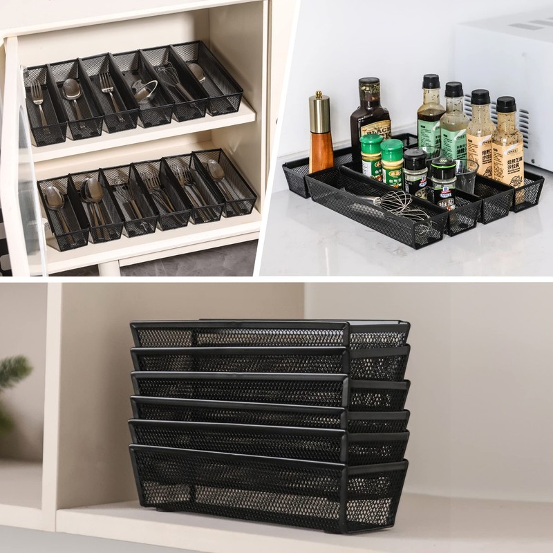 Faridabio Drawer Organizer for Kitchen, Silverware Organizer Cutlery Tray Utensil