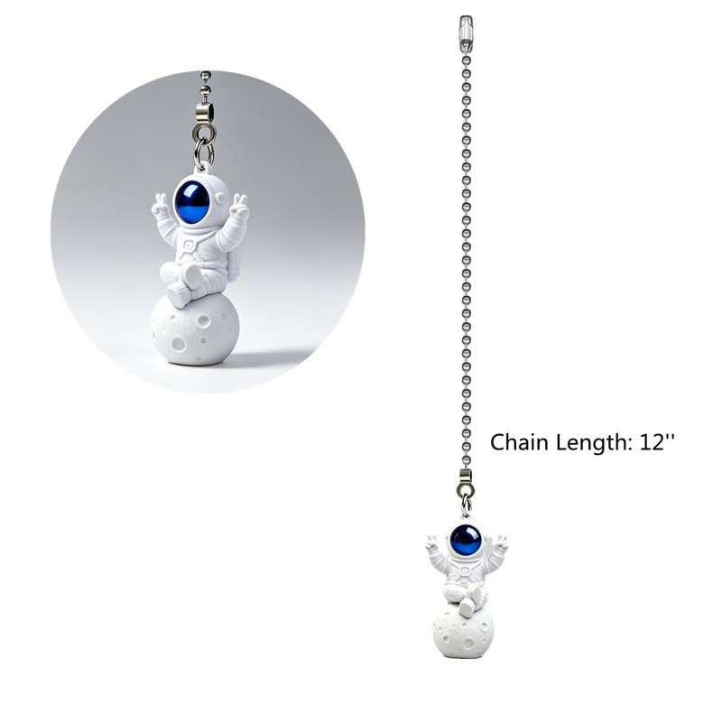 Spaceman Ceiling Fan Pull Chain,12in Astronaut Pull Chain Extension, 3mm