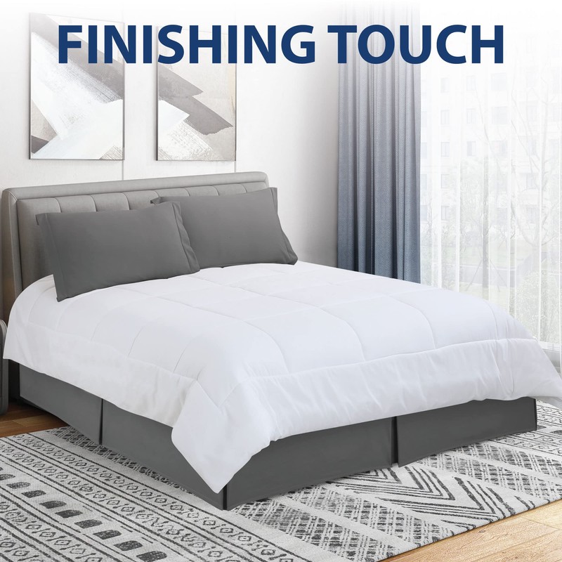 Luxury Double Brushed Microfiber Bed Skirt, Ultra Soft, and Wrinkle
