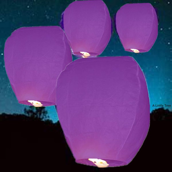 A Liittle Tree-20 Eco-friendly Chinese Flying Sky lanterns (Purple)