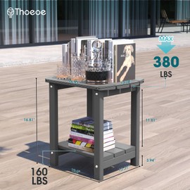 Outside Side Table, Weather Resistant Grey