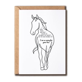 NTGifts Pet Condolence Card - Horse Sympathy Card - Horse Support Card - Pony Card - Sympathy Card For Loss Of Pet Horse, White