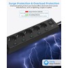 Power Strip Individually Switchable, 5-Way Multiple Socket Wall Mounted with