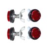 Red Reflector Motorcycle License Plate Screws - Set of 4