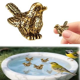 QHUAFoRen 1 Pc Mini Bird Shape Copper Bath Disk – Birdbath Purification & Cleaner, Universal Fit for Outdoor Birdbaths