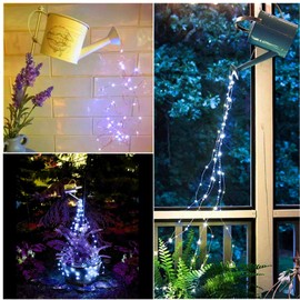 ZNYCYE Luces solares de luciérnaga, 8 modos, 220 luces LED, impermeables, luces de hadas al aire libre (sin regadera para jardín, decoración de fiesta de Navidad (blanco frío)