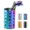 QRU Kitchen Utensil Holder for Countertop (H6.7” x W4.1”), Stainless