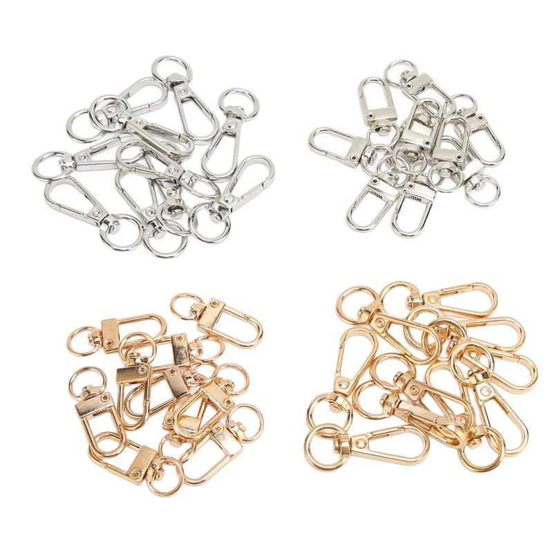 40Pcs Lobster Claw Clasps Zinc Alloy Gold Silver Color Glossy