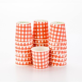 Restaurantware 4 Ounce Paper Coffee Cups 25 Spiral Disposable Paper Cups - Leakproof Recyclable Picnic Print Paper Hot Cups Insulated Matching Lids Sold Separately