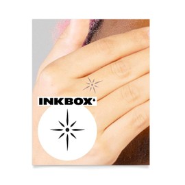 Inkbox Temporary Tattoos, Semi-Permanent Tattoo, One Premium Easy Long Lasting, Waterproof Temp Tattoo with For Now Ink - Lasts 1-2 Weeks, Tribal Star Tattoo, Stelar, 1 x 1 Inch