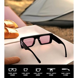 Vambechda Fashion Large Square Pink Gradient Sunglasses Women's Fashion Cateye Style Women's Sunglasses UV Protection 400