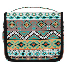 Eizlang Western Toiletry Bag Aztec Makeup Bag Hanging Toiletry Bag Travel Makeup Bag for Women Men Waterproof Cosmetic Bag Organizer Green