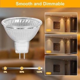 TaFiCo MR16 Halogen Bulbs, Dimmable Halogen Bulbs 12 V 35 W, Dimmable Halogen Reflector Warm White 2800 K, Halogen Spot Spotlight, Halogen Spotlight, Installation Rail Lighting, Pack of 6