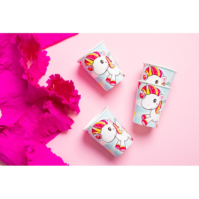 Bicchieri unicorno 250 ml - 8 pezzi