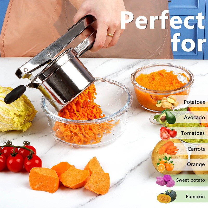 KAYCROWN Potato Ricer, Heavy Duty Stainless Steel Potato Masher and