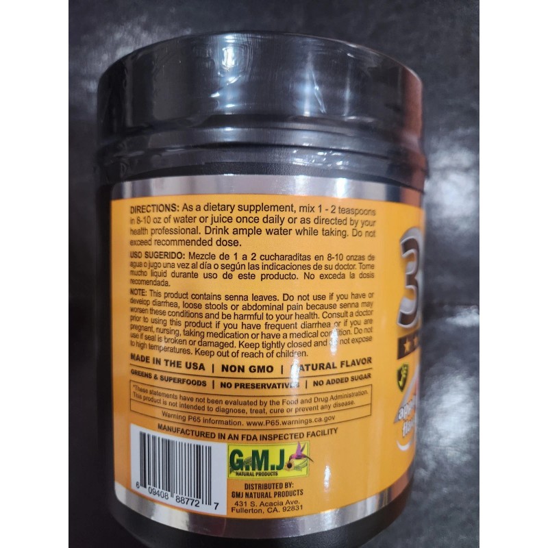 GMJ NATURAL PRODUCTS 30 FIBER DETOX CLEANSER SUPPORTS DIGESTIVE HEALTH