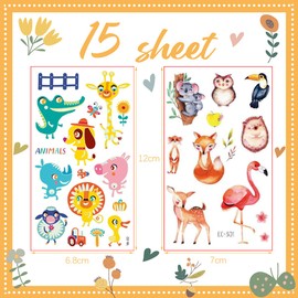 Children's Tattoo Animals, 100 Temporary Tattoos Stickers + 50 Glow in the Dark Children's Tattoos, Animals, Children's Tattoo for Gift, Party Bags, Children's Birthday Party Girls Boys