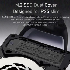 PS5Slim M.2 SSD Heatsink Cover, Aluminum Alloy Metal Heat Dissipation Cover with Vent Holes for PS5SSD Expansion Slot (B)