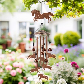 Luvsweets Horse Wind Chimes for Outside - Western Horse Gifts for Women Men, Memorial Wind Chimes for Outdoor, Garden Patio Yard Porch Decor, Birthday Mother's Day for Mom Grandma