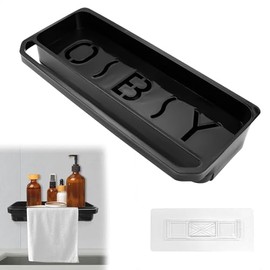 Kitchen Sink Organiser, Sink Organiser, Wall Mount Organiser, Sink Organiser with Tea Towel Holder and Movable Drip Tray, No Drilling Required