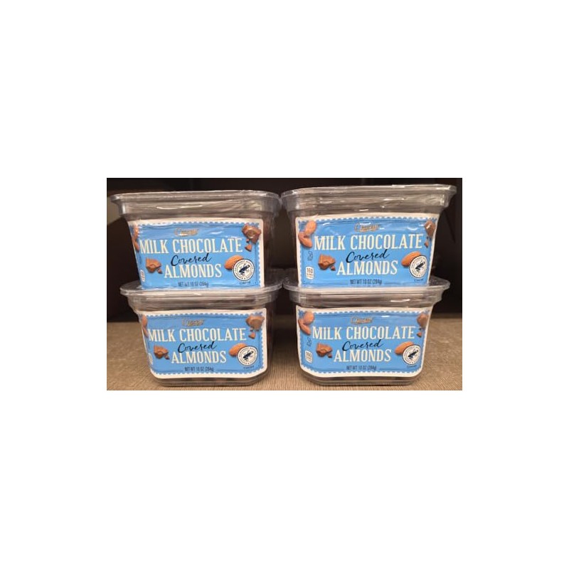 Choceur Milk Chocolate Covered Almonds 10oz 284g (Four Tubs)