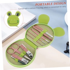 Ipetboom 1 Set Stainless Steel Nail Clippers with Cartoon Frog Storage Bag Portable Manicure and Tools for Easy Nail Care Compact for Travel Use for Fingernails and Toenails