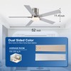 Rayqueen 52 Inch Ceiling Fans with Lights and Remote,Flush Mount