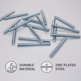 Marcopol M8 x 80 mm Zinc Plated Carbon Steel Fully Threaded Rods (Pack of 10)