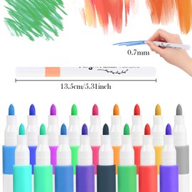 Faburo 24 Farben Acrylfarbenstifte, Acrylstifte, Filzstifte, Marker auf Wasserbasis – für Papier, Stein, Textil, Glas, Leinwand, Kieselstein, Holz