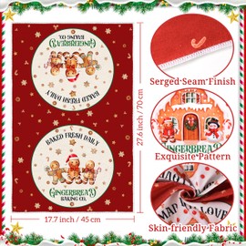 TREWAVE Christmas Kitchen Towels Dish Towels 18 x 27 Inch Gingerbread Man Hand Towels Winter Holiday Tea Towels Christmas Kitchen Decor Absorbent Drying Cloth for Cooking Set of 6