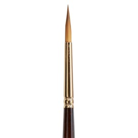 KINGART Premium Finesse 8020-6 ULTRA ROUND Series Artist Brush, Synthetic Kolinsky Sable Hair, Short Handle, Watercolor and Oil Paints, Size 6