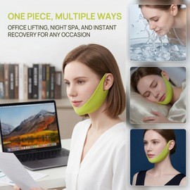 Cactus Cooling Face Lift Band, V-Lift Tightening Neck Mask, Instant Jawline Definition, Anti-Aging Chin Strap, Invisible Face Lift Tape, Overnight Neck Firming,Gift Set for Women (1)