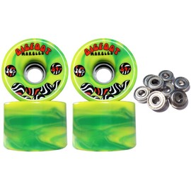 Bigfoot Swirl Longboard Wheels 76mm Yellow/Green 84a
