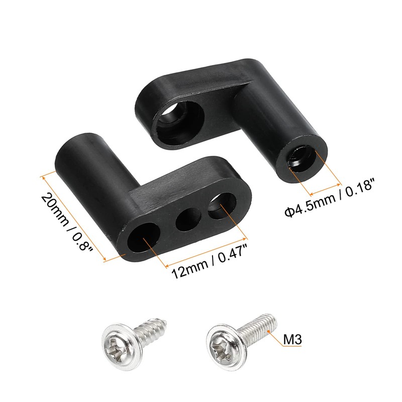 sourcing map 20 Set PCB Plastic Fixed Feet PCB Black