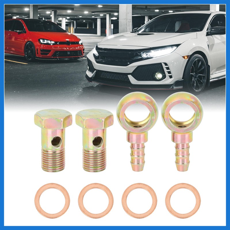 VekAuto 2 Sets 16mm Banjo Hose Barb Bolt Fitting for
