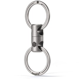 KeyUnity KA15 Double End Swivel Keychain Connector Rotating Titanium Key Organizer Link for Carabiner Wind Chime Plant DIY Accessories