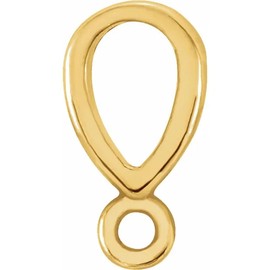 Solid 14k Gold Bail in Solid 14K Yellow/White Gold For Jewelry Pendant charm Making (Bail Opening: 4.7x3mm, Yellow Gold)