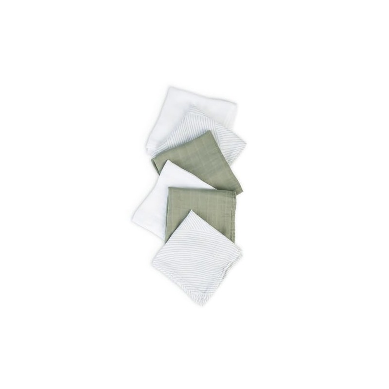 Little Bamboo Muslin Baby Face Washer Cloths 6 Pack -