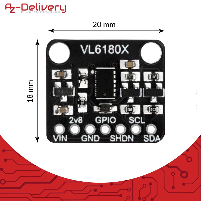 AZDelivery 3 x VL6180X High Precision Rangefinder Optical Distance Sensor