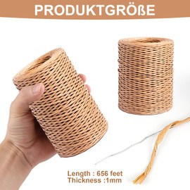 Huotflame Natural Coloured Iron Wire with Paper Coat - Tear-Resistant 2 mm x 200 m Craft Wire for Flower Stems, DIY Projects, Creative Gift Wrapping, Floristry & Gardening