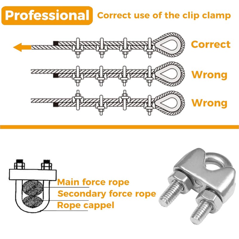 Yinpecly 20 Pack 3/16 Inches M5 Stainless Steel Wire Rope