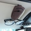 Car Sun Visor Sunglasses Holder Magnetic Leather Glasses Hanger Clip