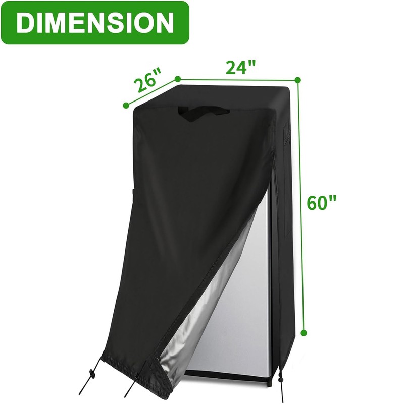 Guisong Refrigerator Cover, Waterproof&Dustproof Cover for Protecting Upright Freezers/Beverage Refrigerator-Suitable