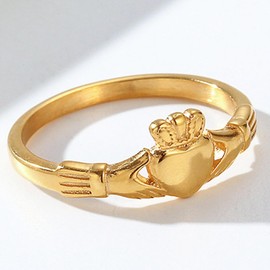 Jude Jewelers Stainless Steel Heart Claddagh Style Wedding Statement Promise Valentines Ring, Metal, Cubic Zirconia