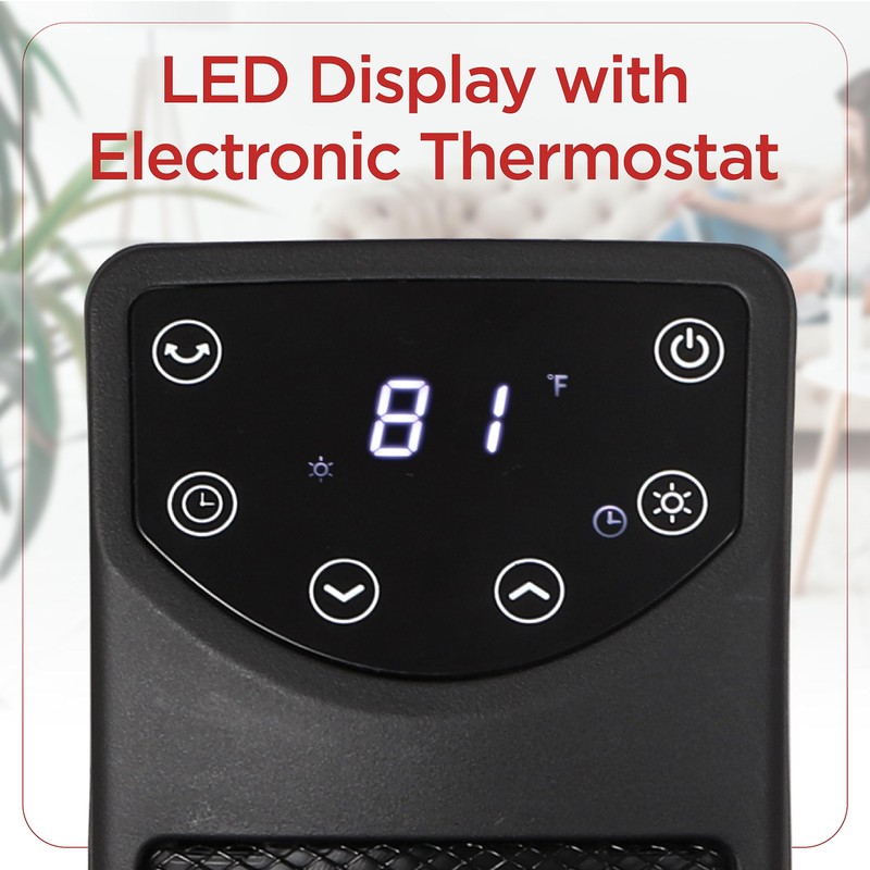 BLACK+DECKER Oscillating Space Heater, Portable Heater with Remote Control, Ceramic
