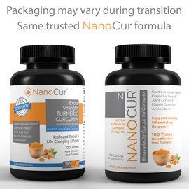 Nanocur Turmeric Curcumin - 100x More Active Than Turmeric, 170% More Active Than Curcumin + Black Pepper Extract. Joint Support, Relief, and Energy You’ll Feel. Organic Curcumin/Plant-Based Carrier.