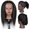 Afro human hair Black mannequin head for braiding textured hair