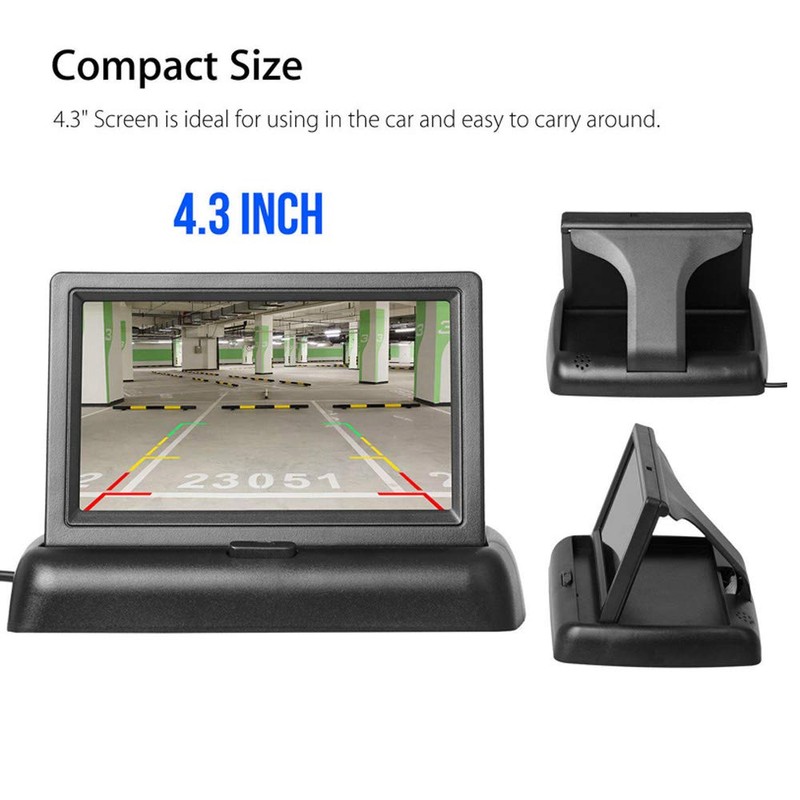 4.3 Inch TFT LCD Car Monitor Foldable Monitor Display Reverse