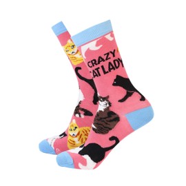 Sock Therapy Womens Novelty Socks Colorful Fun Comfortable Breathable | Great Gift - Crazy Cat Lady