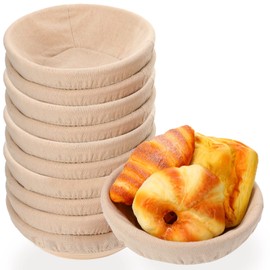 Ziliny Set of 6 Bread Proofing Basket Bread Banneton Sourdough Kit with Cloth Liner Dough Proofing Bowls for Home Sourdough Making(9 Inch,Round)